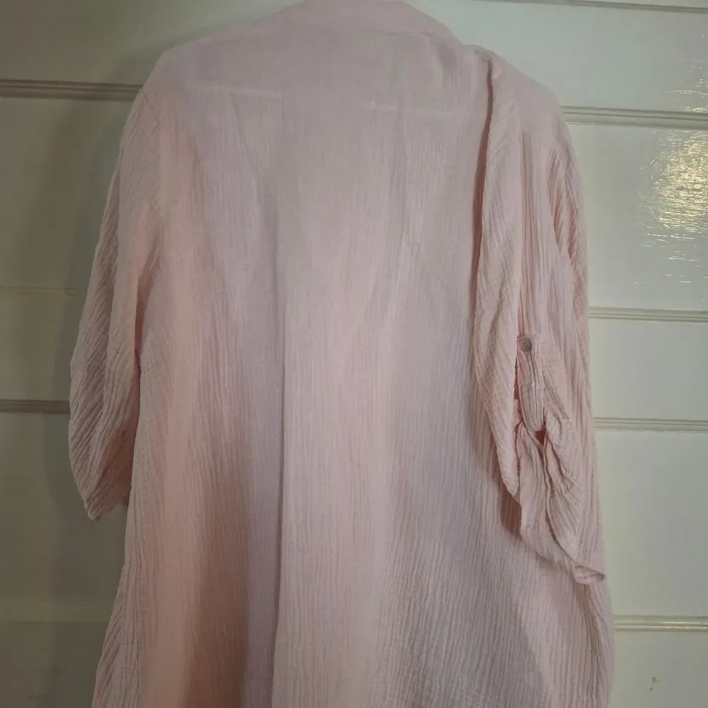 Kaktus Blush Pink Open-Front Blouse (Can376)